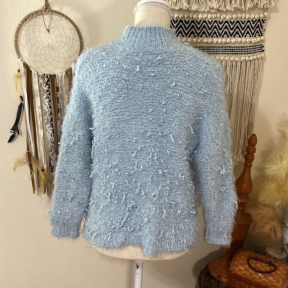 Altar’d State Powder Blue Eyelash Turtleneck Knit Sweater/ Size XS/S - Picture 4 of 6